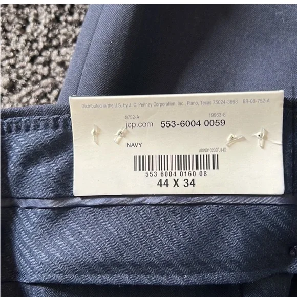 Men's Big & Tall Dress Slacks Navy Blue 44 x 34 - Picture 4 of 8